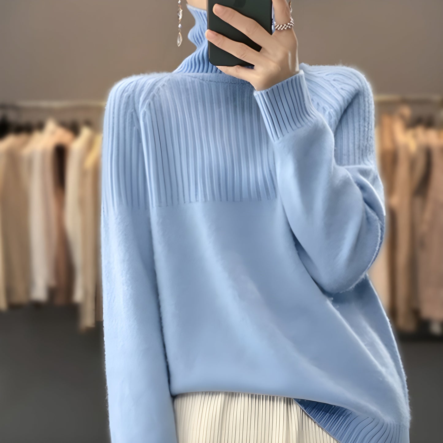 Élodie™ | Pull col roulé en laine