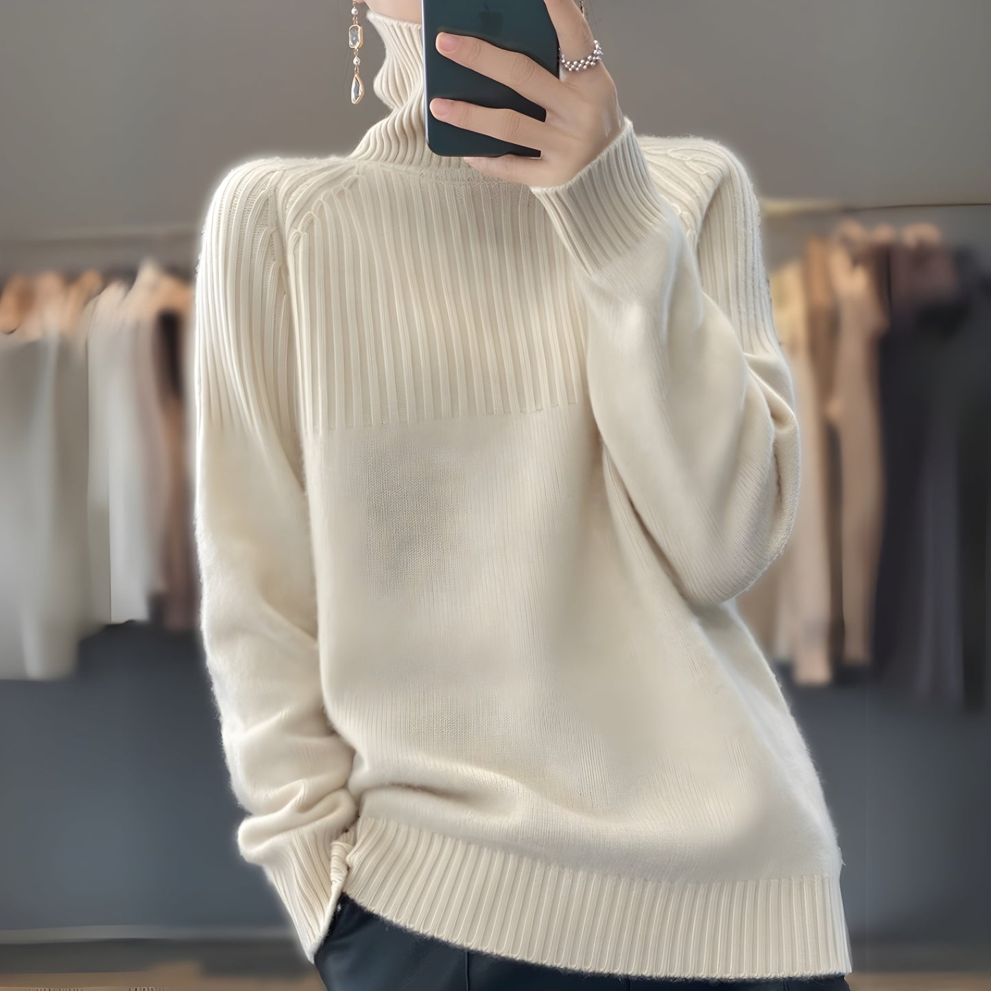 Élodie™ | Pull col roulé en laine