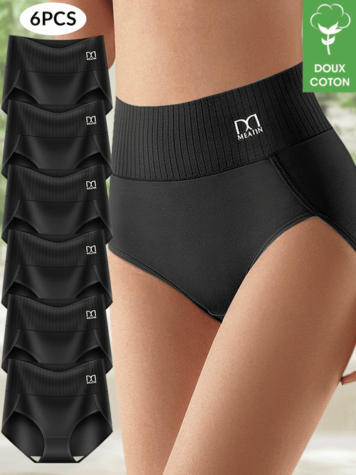 Pack de 6 Culottes Gainantes Taille Haute