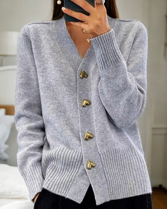 Elina™ | Cardigan élégant avec des boutons en forme de cœur